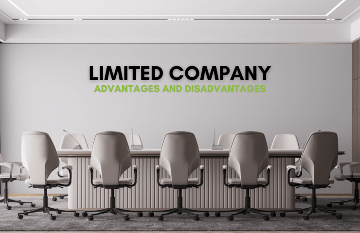 Limited company Advantages and Disadvantages written on wall of office